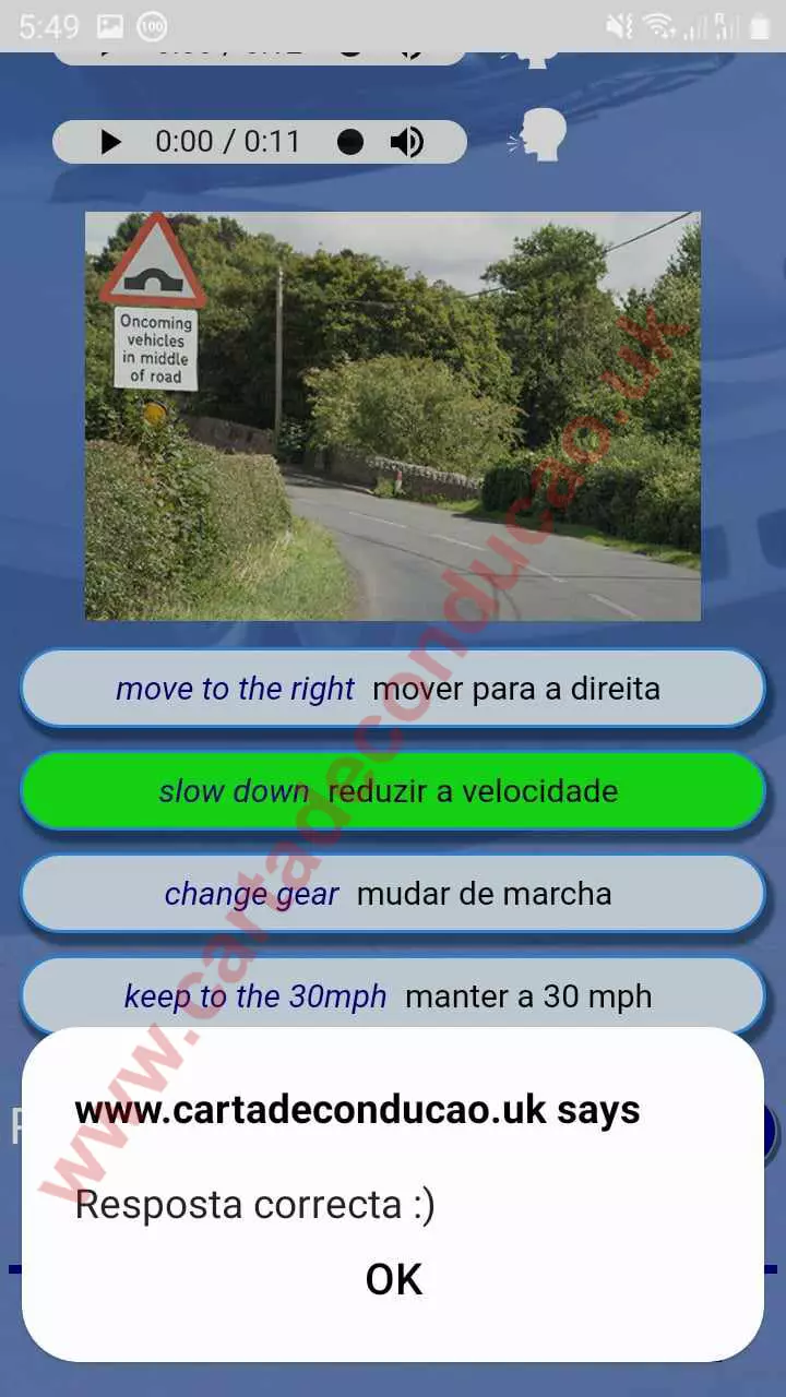 A melhor aplicação para a carta de condução do Reino Unido em língua portuguesa